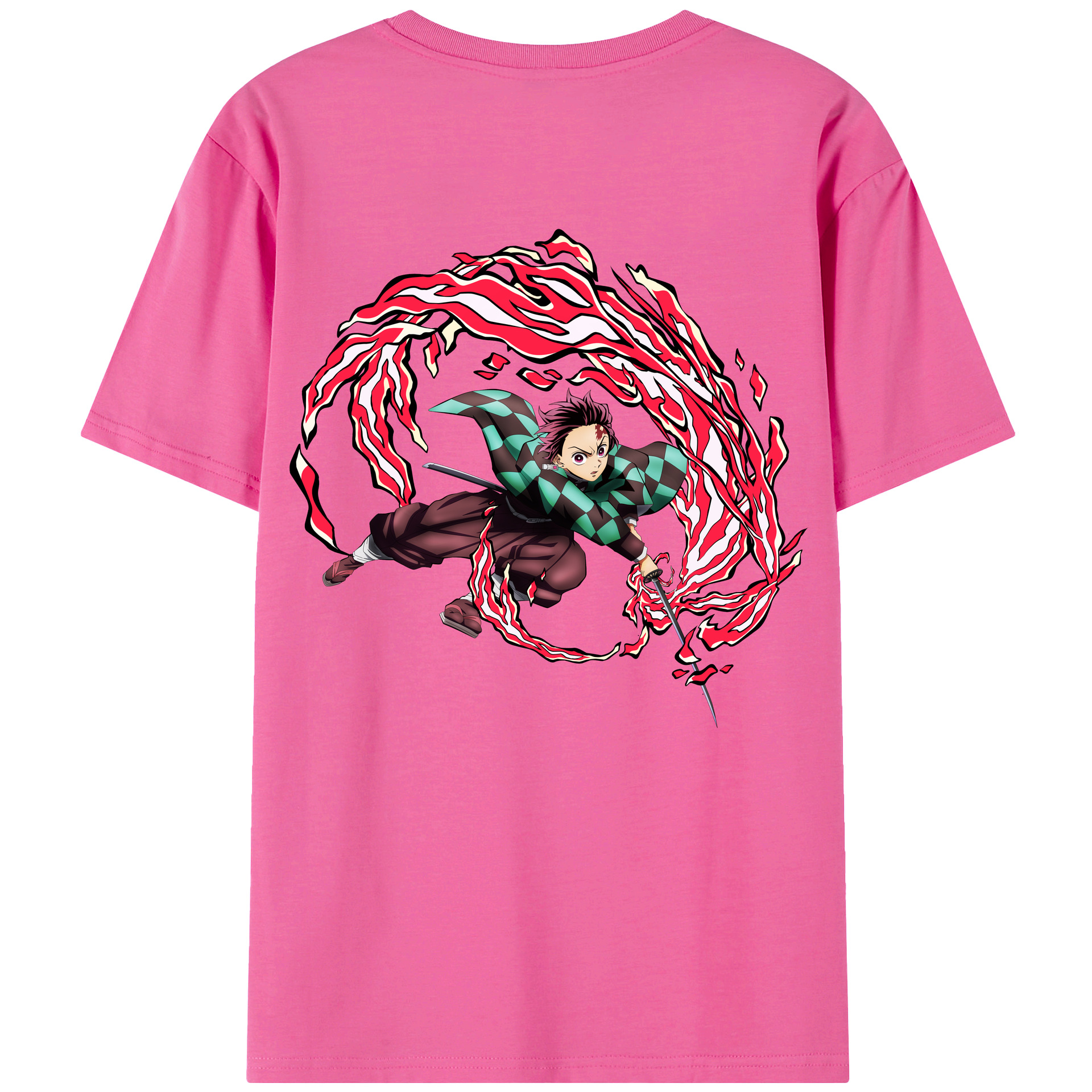 （画像用） 鬼滅の刃 竈門 炭治郎／かまど たんじろう Kamado Tanjirou レディース半袖Tシャツ(バックプリント)